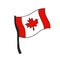 Icon Canada Flag. Cartoon vector illustration