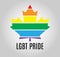 Icon Canada maple leaf. Rainbow gay and lesbian equality symbol LGBT.