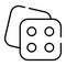 An icon of casino game accessory, ludo dice vector in modern style