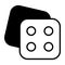 An icon of casino game accessory, Ludo dice vector in modern style