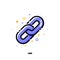 Icon of chain which symbolizes hyperlink for SEO concept. Flat filled outline style. Pixel perfect 64x64