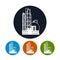 Icon of a chemical plant or refinery processing ,