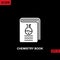 Icon chemistry book with erlenmeyer flask boiling. Filled, glyph or flat vector icon symbol sign collection