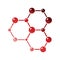 Icon of chemistry hexa connection of atoms