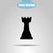 Icon chess piece on a gray background. Vector illustration. Rook
