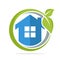 The icon of circle shape logo with the concept of environmentally friendly home energy management