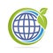 Icon circle shape logo with the concept of environmentally sustainable earth