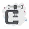 Icon Clamp. related to Welder Equipment symbol. comic style. simple design editable. simple illustration