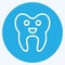 Icon Cleaned Tooth. suitable for medicine symbol. blue eyes style. simple design editable. design template vector. simple