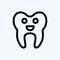 Icon Cleaned Tooth. suitable for medicine symbol. line style. simple design editable. design template vector. simple illustration