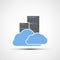 Icon cloud computing. Server for datacenter.