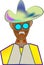 Icon color image cowboy hat.