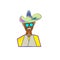 Icon color image cowboy hat.