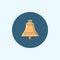 Icon with colored bell, vector illustration