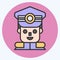 Icon Commandant. related to Military symbol. color mate style. simple design editable. simple illustration