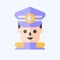 Icon Commandant. related to Military symbol. flat style. simple design editable. simple illustration