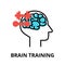 Icon concept of Brain Training, brain process collection