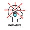 Icon concept of Initiative, brain process collection