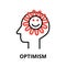 Icon concept of Optimism, brain process collection