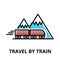 Icon concept of Travel by Train, travel collection