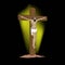 Icon of the crucifixion of Christ. Church symbol for the Easter holiday. The biblical sign of redemption. Vector.