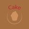 Icon, cupcake logo on a brown background.