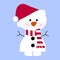 Icon cute baby holiday Christmas small snowman wearing a scarf