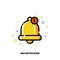 Icon of cute golden bell for new notification concept