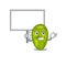 An icon of cyanobacteria mascot design style bring a board