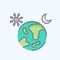 Icon Day And Night. related to Space symbol. doodle style. simple design editable. simple illustration