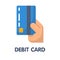 Icon Debit card flat style icon design  illustration on white background