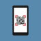 Icon for decrypting QR codes on your smartphone. Simple vector illustration