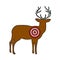 Icon Of Deer Silhouette With Target