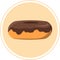 Icon of delicious donut for coffeeshop or bakery. Chocolate and sweets