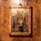 Icon depicting the royal family hangs on the wall in the lower hall of Alexander Nevsky church in Jerusalem, Israel