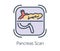 Icon design Pancreas scan in flat line style.