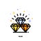 Icon of diamonds for value concept. Flat filled outline style. Pixel perfect 64x64. Editable stroke