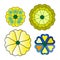 icon with different flowers. doodle button with different flowers. Vector illustration. stock image.