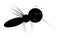 Icon, disgusting evil mosquito. Harmful insect, disease vector. Black white isolated vector