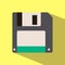 Icon of diskette - vector flat design of floppy disk