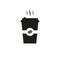 Icon disposable Cup of hot coffee. Simple vector illustration