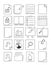 Icon documents cute hand drawn vector line art illustration