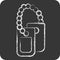 Icon Dog Tag. related to Military symbol. chalk Style. simple design editable. simple illustration