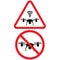 Icon drones zone. Flights with drone prohibited. No drones zone