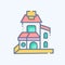 Icon Duplex. related to Accommodations symbol. doodle style. simple design editable. simple illustration