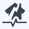 Icon Earthquake. related to Climate Change symbol. glyph style. simple design editable. simple illustration