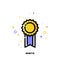 Icon of elegant golden rosette for success or winner concept