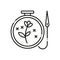 Icon embroidery. Linear style. Hobby vector illustration.