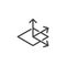 Icon on Engineering 3D modeling and Prototyping or Dimensions and Sizes. Such Line Sign as Geometric 3D Object plan