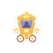 Icon of fairy brougham or vintage carriage flat vector illustration isolated.